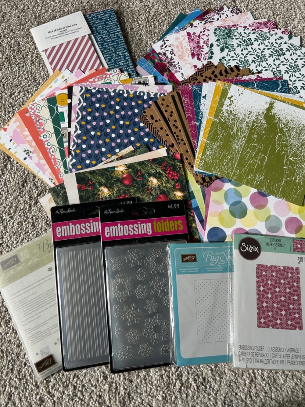 Stampin' Up! Popcorn Box Thinlits Dies, paper and embossing folder